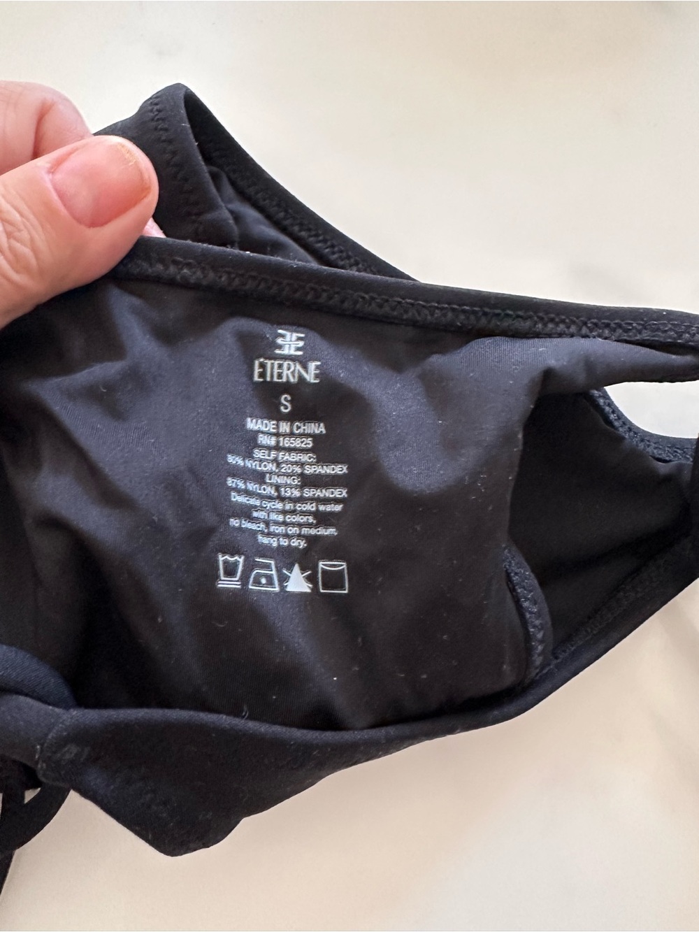 NWoT Eterne String bikini bottom black size small high rise - Picture 3 of 4